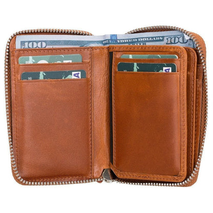 Elvis Leather Zipper Wallet Mizuri Leather