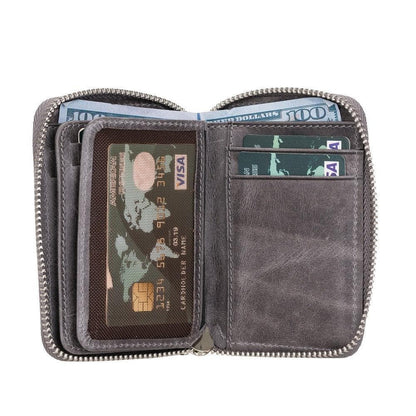 Elvis Leather Zipper Wallet Mizuri Leather