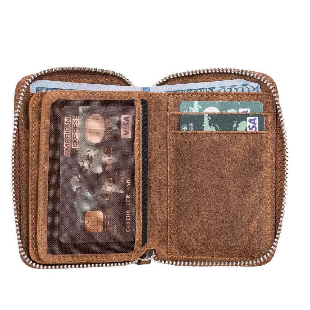 Elvis Leather Zipper Wallet Mizuri Leather