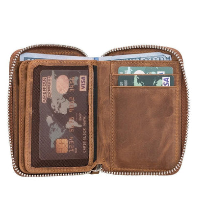 Elvis Leather Zipper Wallet Mizuri Leather