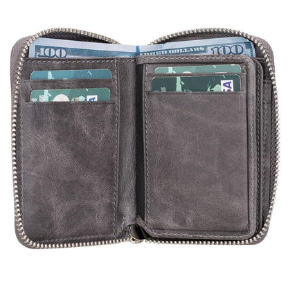 Elvis Leather Zipper Wallet Mizuri Leather