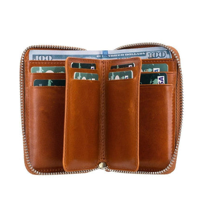 Elvis Leather Zipper Wallet Mizuri Leather