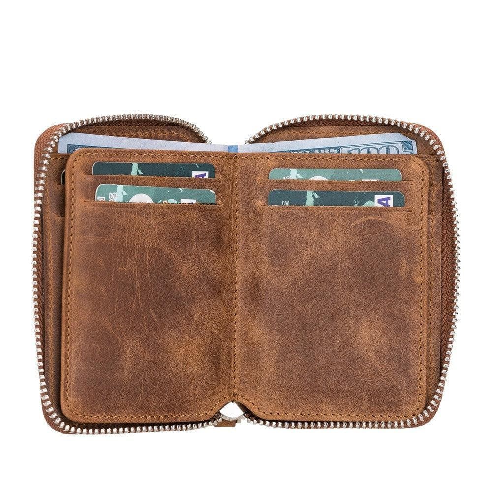 Elvis Leather Zipper Wallet Mizuri Leather