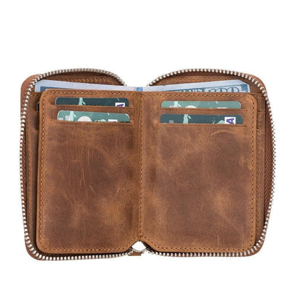 Elvis Leather Zipper Wallet Mizuri Leather