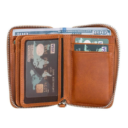 Elvis Leather Zipper Wallet Mizuri Leather