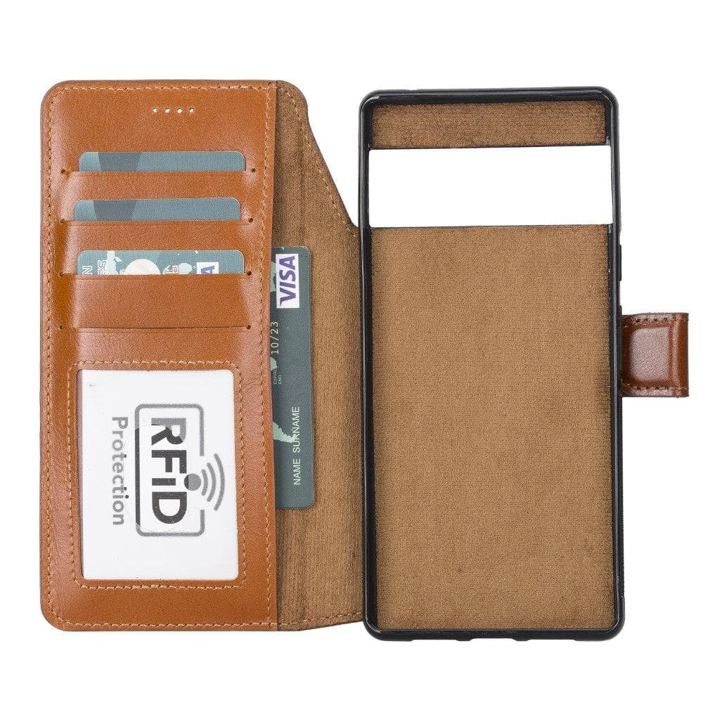 Google Pixel 6 Pro Leather Wallet Case Detachable RFID – Magic Mizuri Leather
