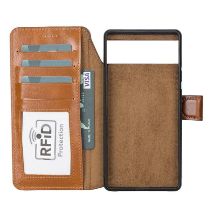 Google Pixel 6 Leather Wallet Case Detachable RFID – Magic Mizuri Leather