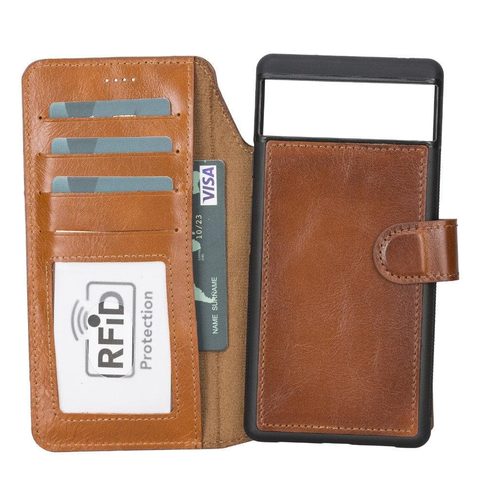 Google Pixel 6 Pro Leather Wallet Case Detachable RFID – Magic Mizuri Leather