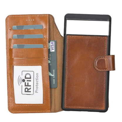 Google Pixel 6 Pro Leather Wallet Case Detachable RFID – Magic Mizuri Leather