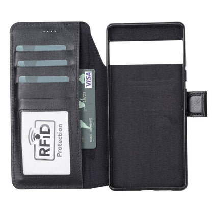 Google Pixel 6 Leather Wallet Case Detachable RFID – Magic Mizuri Leather