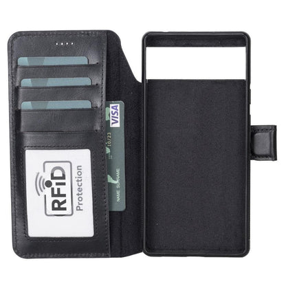 Google Pixel 6 Leather Wallet Case Detachable RFID – Magic Mizuri Leather
