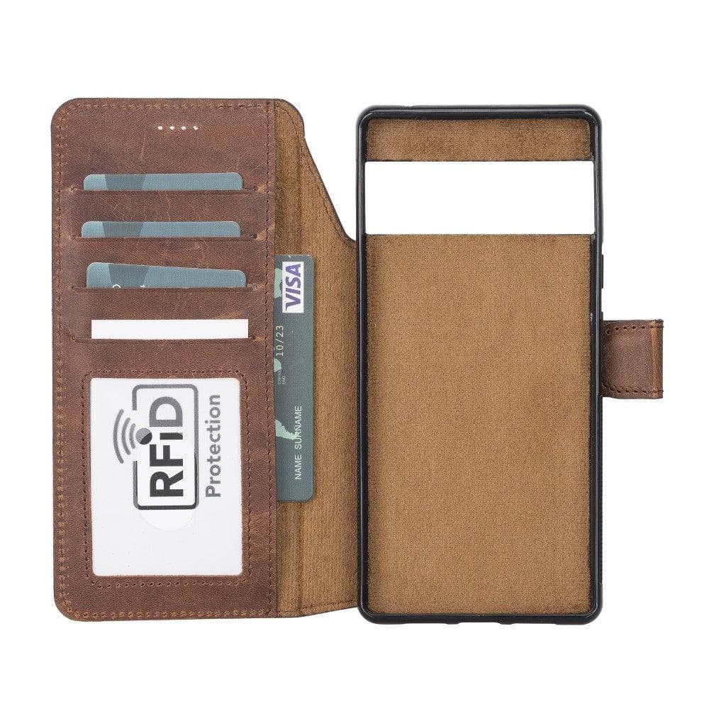 Google Pixel 6 Leather Wallet Case Detachable RFID – Magic Mizuri Leather