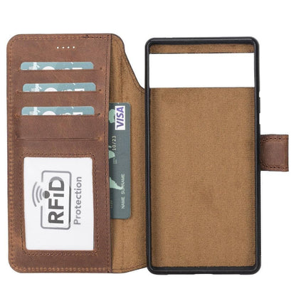 Google Pixel 6 Pro Leather Wallet Case Detachable RFID – Magic Mizuri Leather