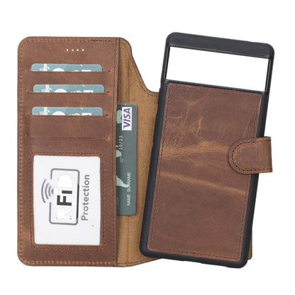 Google Pixel 6 Leather Wallet Case Detachable RFID – Magic Mizuri Leather