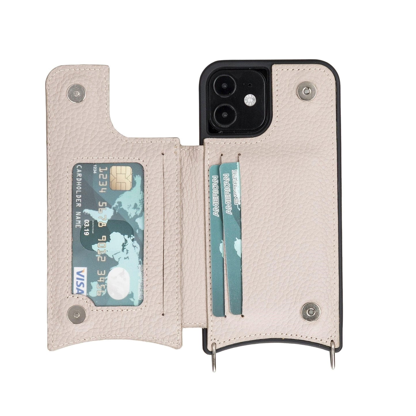 iPhone 12 Pro Max Leather Wallet Case with Shoulder Strap – Saff Mizuri Leather