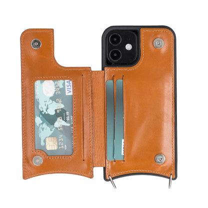 iPhone 12 / 12 Pro Leather Wallet Case with Shoulder Strap – Saff Mizuri Leather