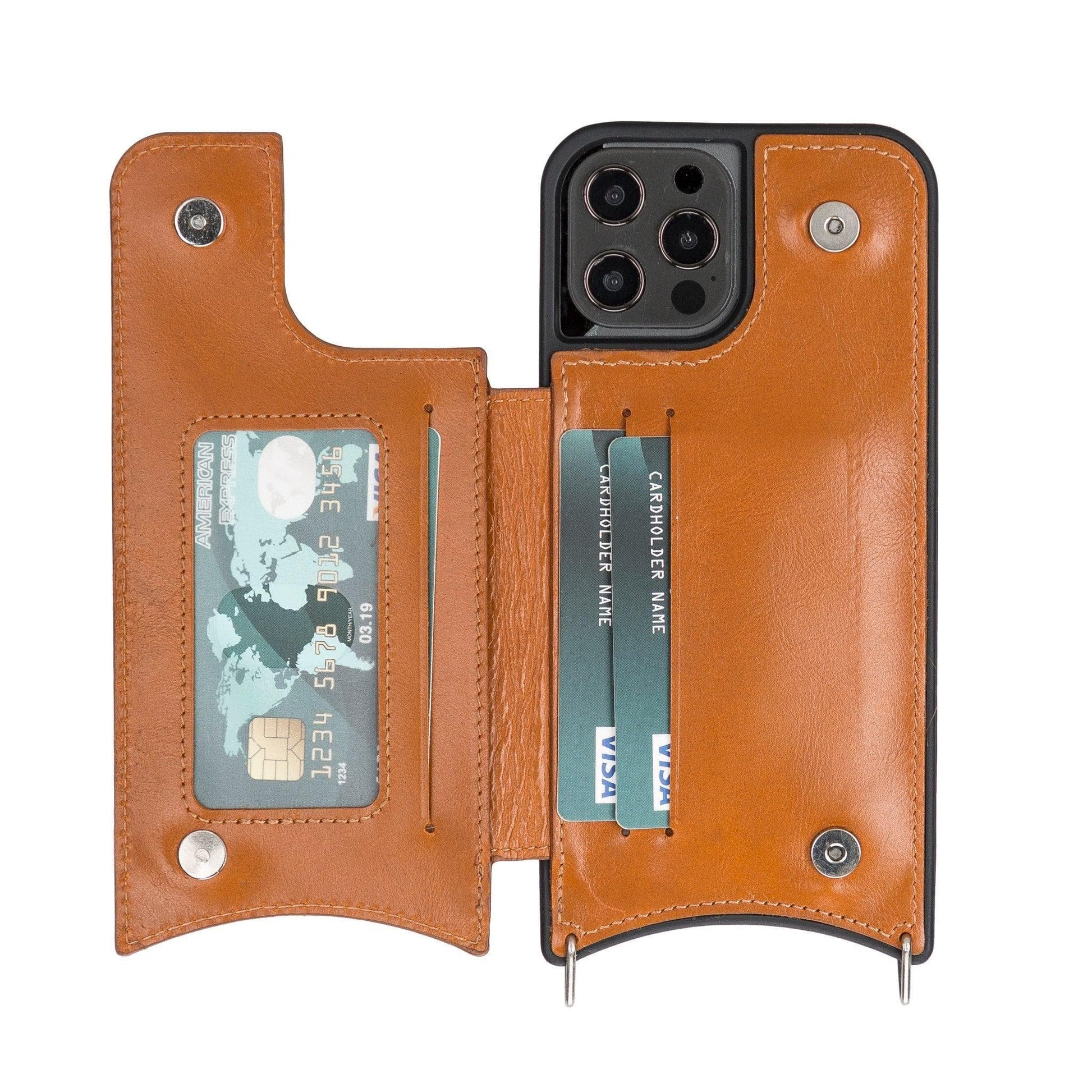 iPhone 12 Pro Max Leather Wallet Case with Shoulder Strap – Saff Mizuri Leather