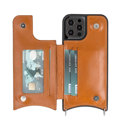 iPhone 12 Pro Max Leather Wallet Case with Shoulder Strap – Saff Mizuri Leather