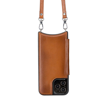 iPhone 12 Pro Max Leather Wallet Case with Shoulder Strap – Saff Mizuri Leather