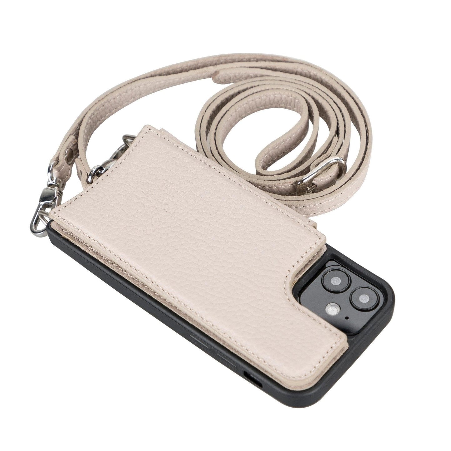 iPhone 12 / 12 Pro Leather Wallet Case with Shoulder Strap – Saff Mizuri Leather