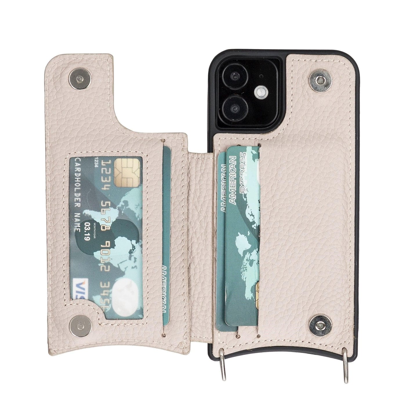 iPhone 12 / 12 Pro Leather Wallet Case with Shoulder Strap – Saff Mizuri Leather