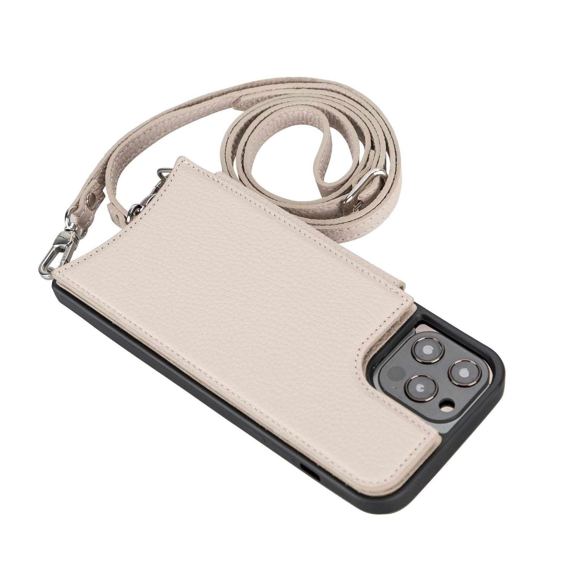 iPhone 12 / 12 Pro Leather Wallet Case with Shoulder Strap – Saff Mizuri Leather