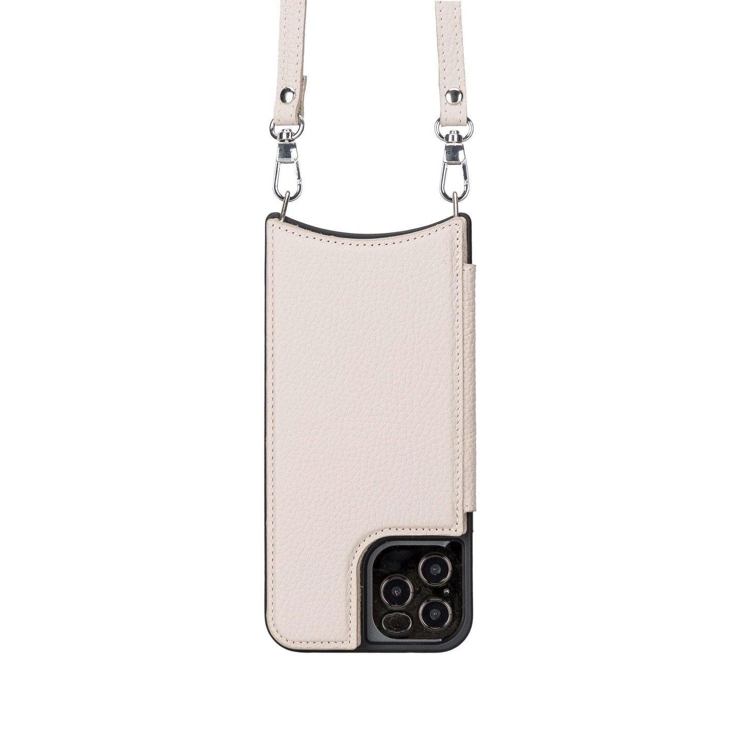 iPhone 12 / 12 Pro Leather Wallet Case with Shoulder Strap – Saff Mizuri Leather