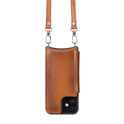 iPhone 12 / 12 Pro Leather Wallet Case with Shoulder Strap – Saff Mizuri Leather