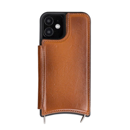 iPhone 12 / 12 Pro Leather Wallet Case with Shoulder Strap – Saff Mizuri Leather