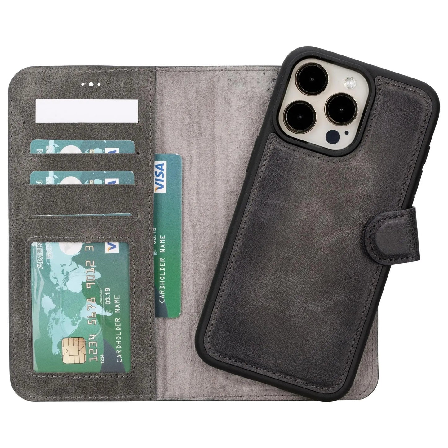 iPhone 15 Pro Max Leather Wallet Case Detachable RFID MagSafe – Magic Series Mizuri Leather