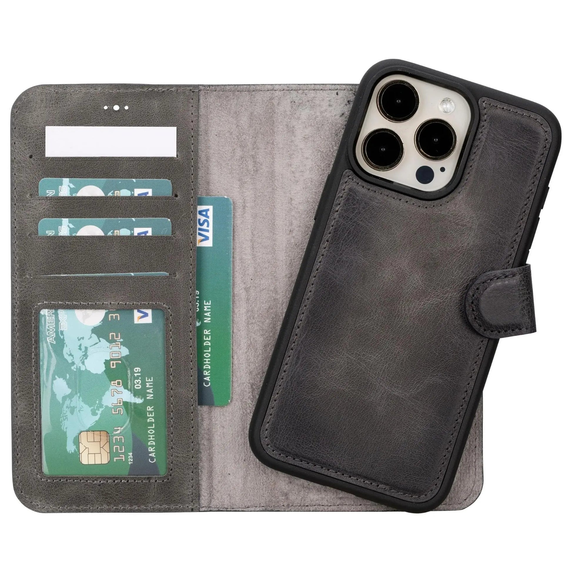 iPhone 15 Pro Leather Wallet Case Detachable RFID MagSafe – Magic Series Mizuri Leather