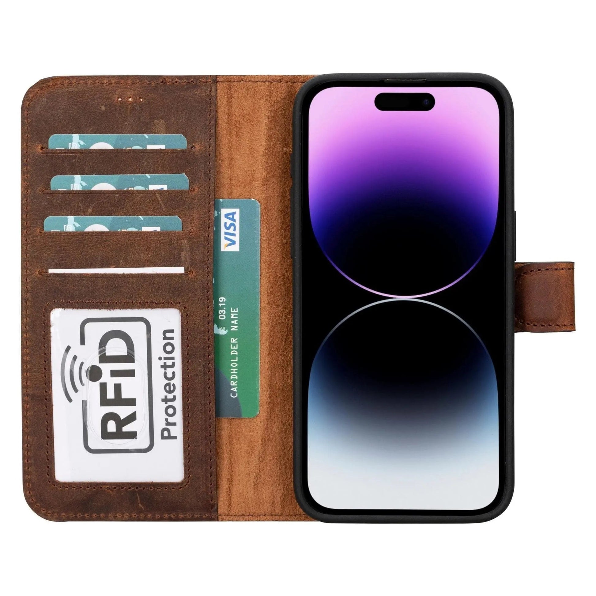 iPhone 15 Leather Wallet Case Detachable RFID MagSafe – Magic Series Mizuri Leather