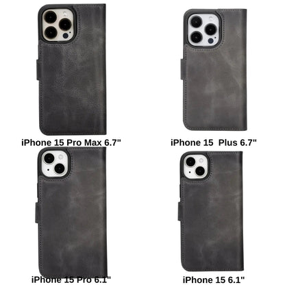 iPhone 15 Leather Wallet Case Detachable RFID MagSafe – Magic Series Mizuri Leather