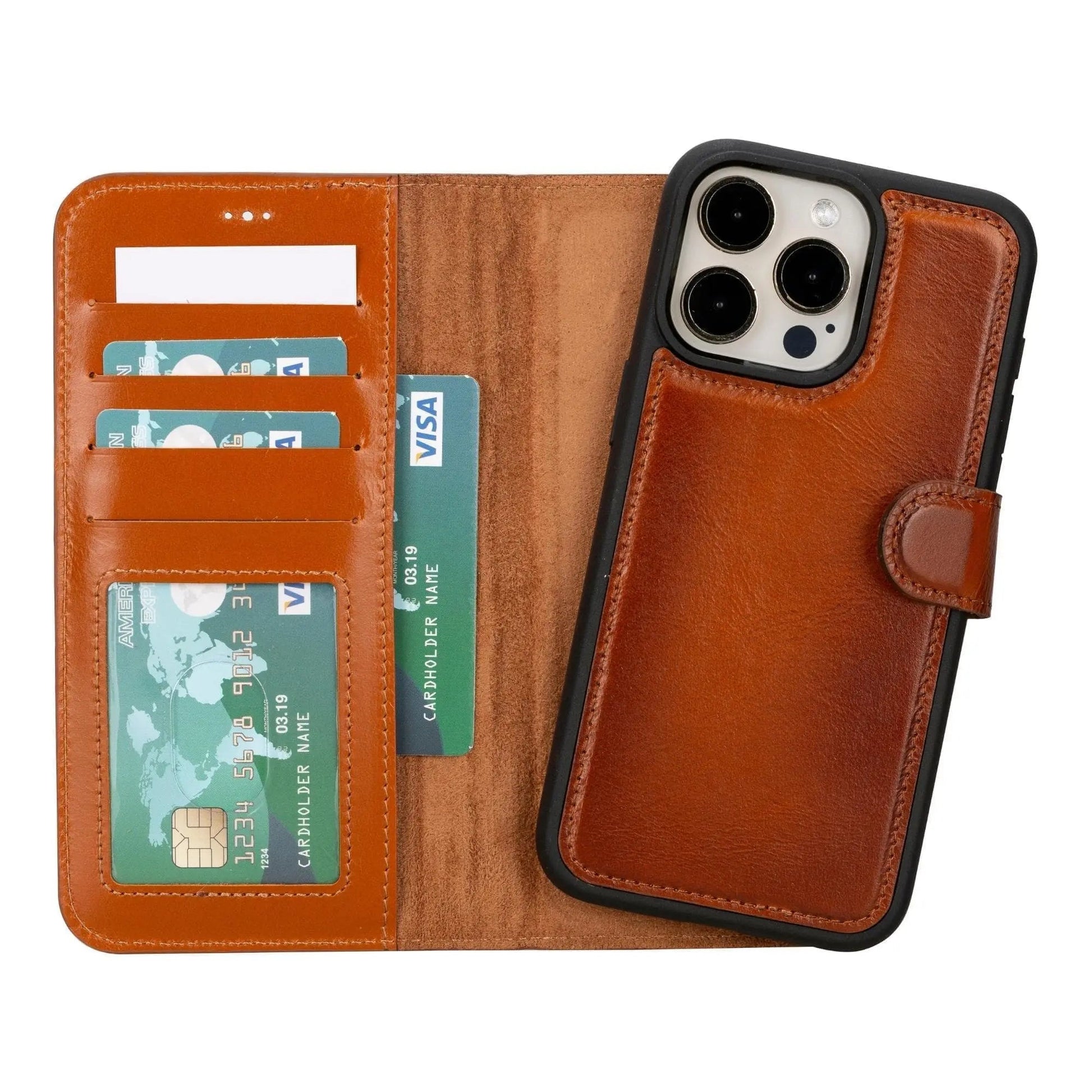 iPhone 15 Pro Max Leather Wallet Case Detachable RFID MagSafe – Magic Series Mizuri Leather