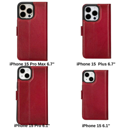 iPhone 15 Leather Wallet Case Detachable RFID MagSafe – Magic Series Mizuri Leather