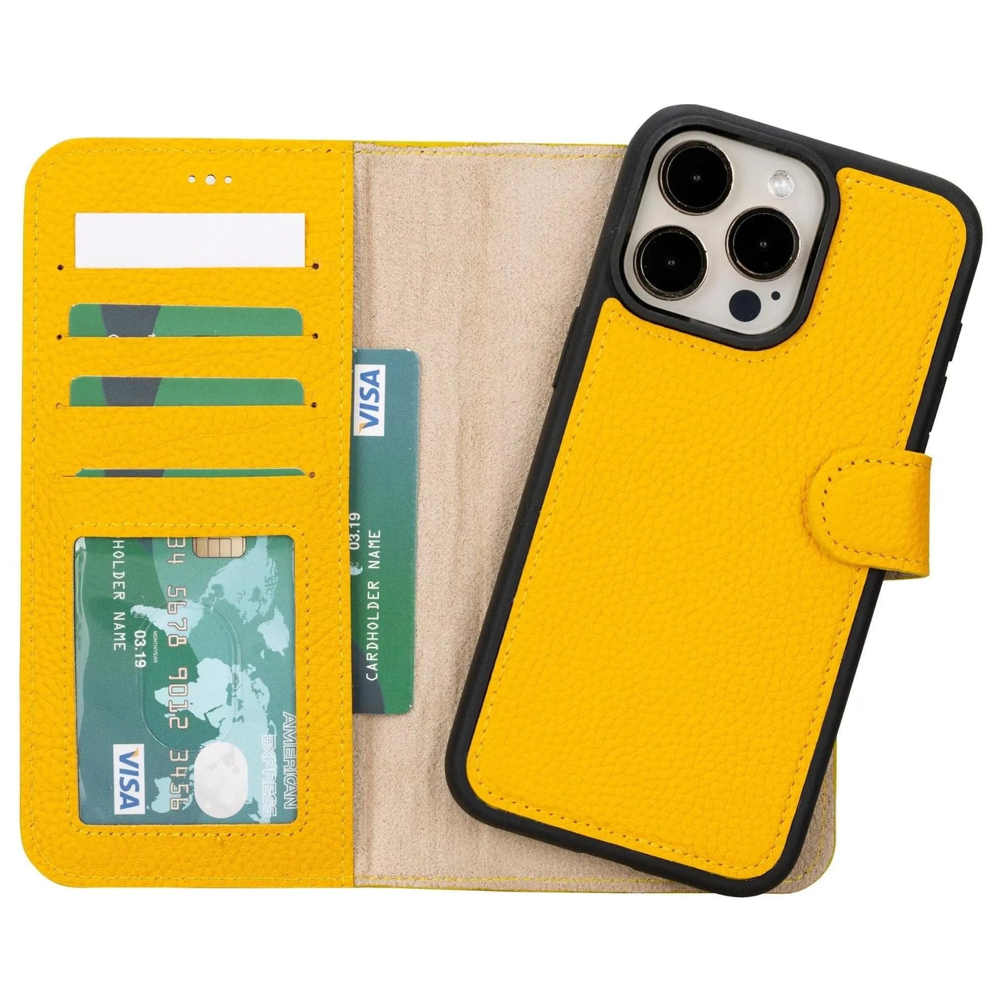 iPhone 15 Plus Leather Wallet Case Detachable RFID MagSafe – Magic Series Mizuri Leather