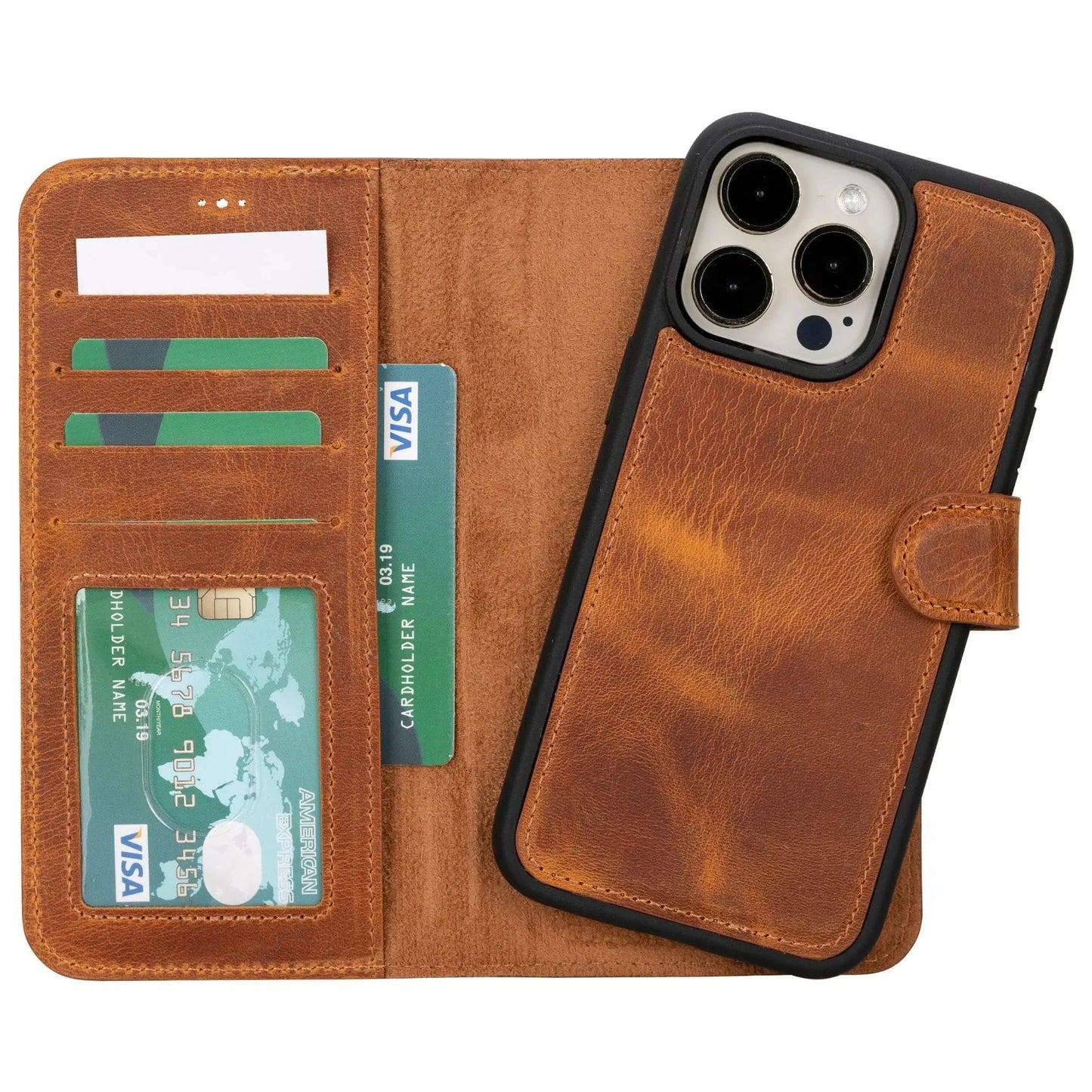 iPhone 15 Pro Max Leather Wallet Case Detachable RFID MagSafe – Magic Series Mizuri Leather