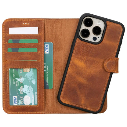 iPhone 15 Pro Max Leather Wallet Case Detachable RFID MagSafe – Magic Series Mizuri Leather
