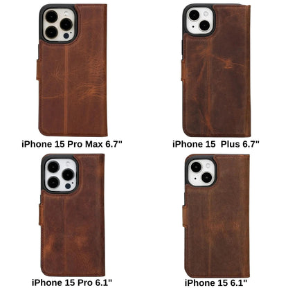iPhone 15 Leather Wallet Case Detachable RFID MagSafe – Magic Series Mizuri Leather