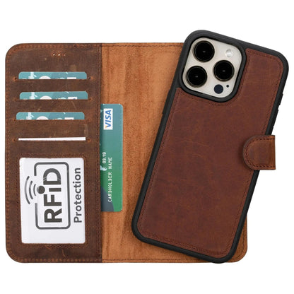 iPhone 15 Pro Max Leather Wallet Case Detachable RFID MagSafe – Magic Series Mizuri Leather
