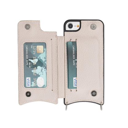 Saff iPhone SE / 8 / 7 Leather Case with Shoulder Strap Mizuri Leather
