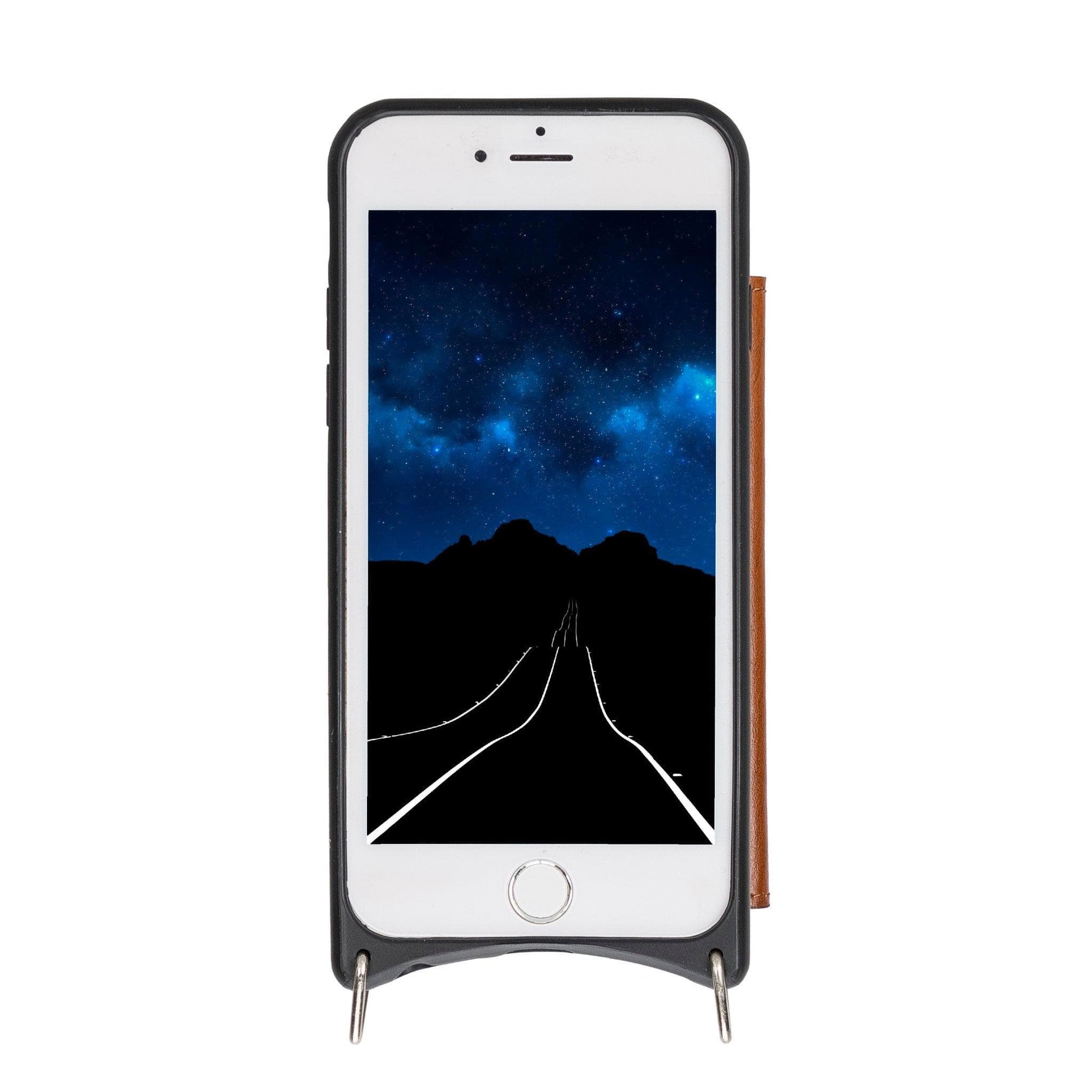 Saff iPhone SE / 8 / 7 Leather Case with Shoulder Strap Mizuri Leather