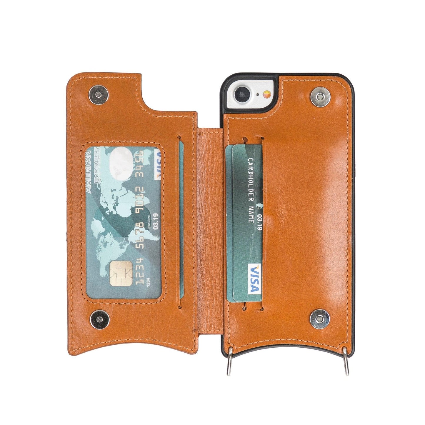 Saff iPhone SE / 8 / 7 Leather Case with Shoulder Strap Mizuri Leather