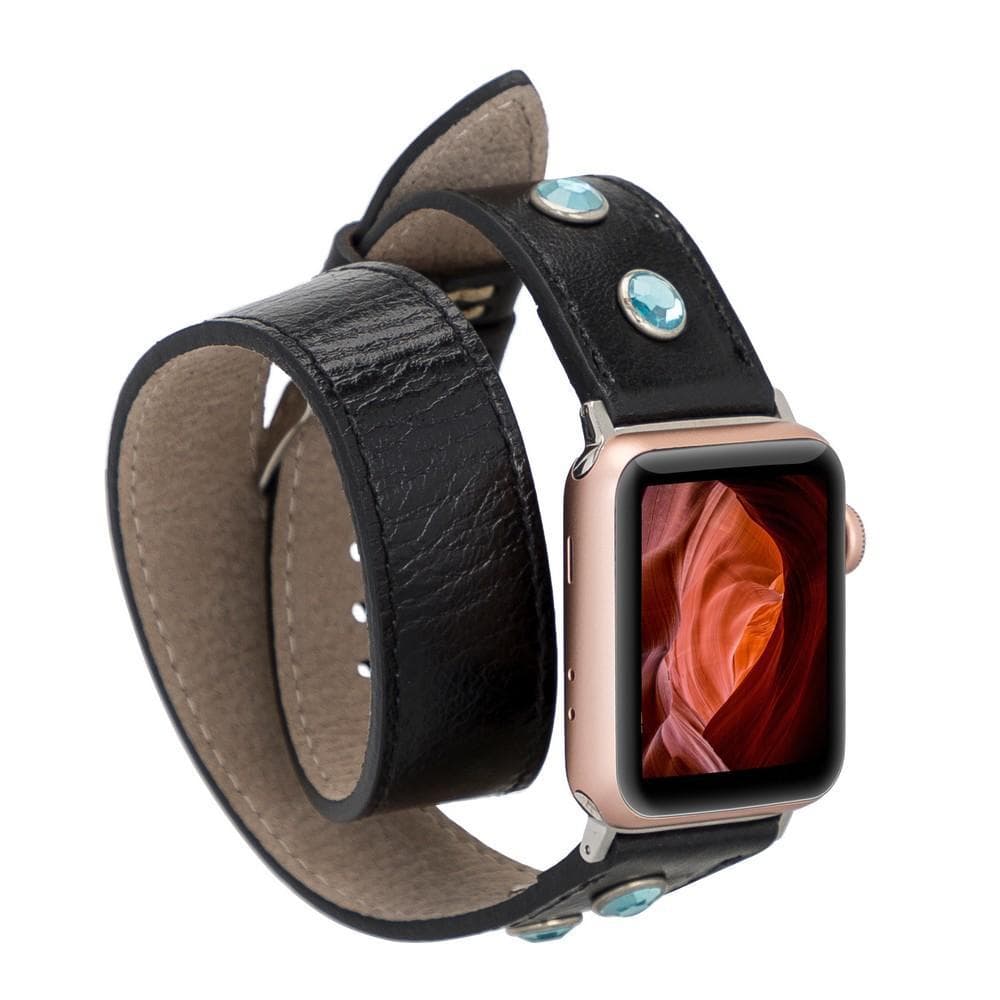 Solitare Double Tour Leather Apple Watch Band Mizuri Leather
