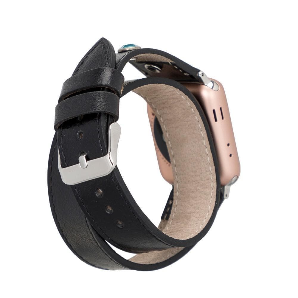Solitare Double Tour Leather Apple Watch Band Mizuri Leather