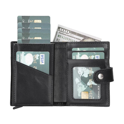 Palertag Zip Mechanical Leather Card Holder with AirTag Slot Mizuri Leather