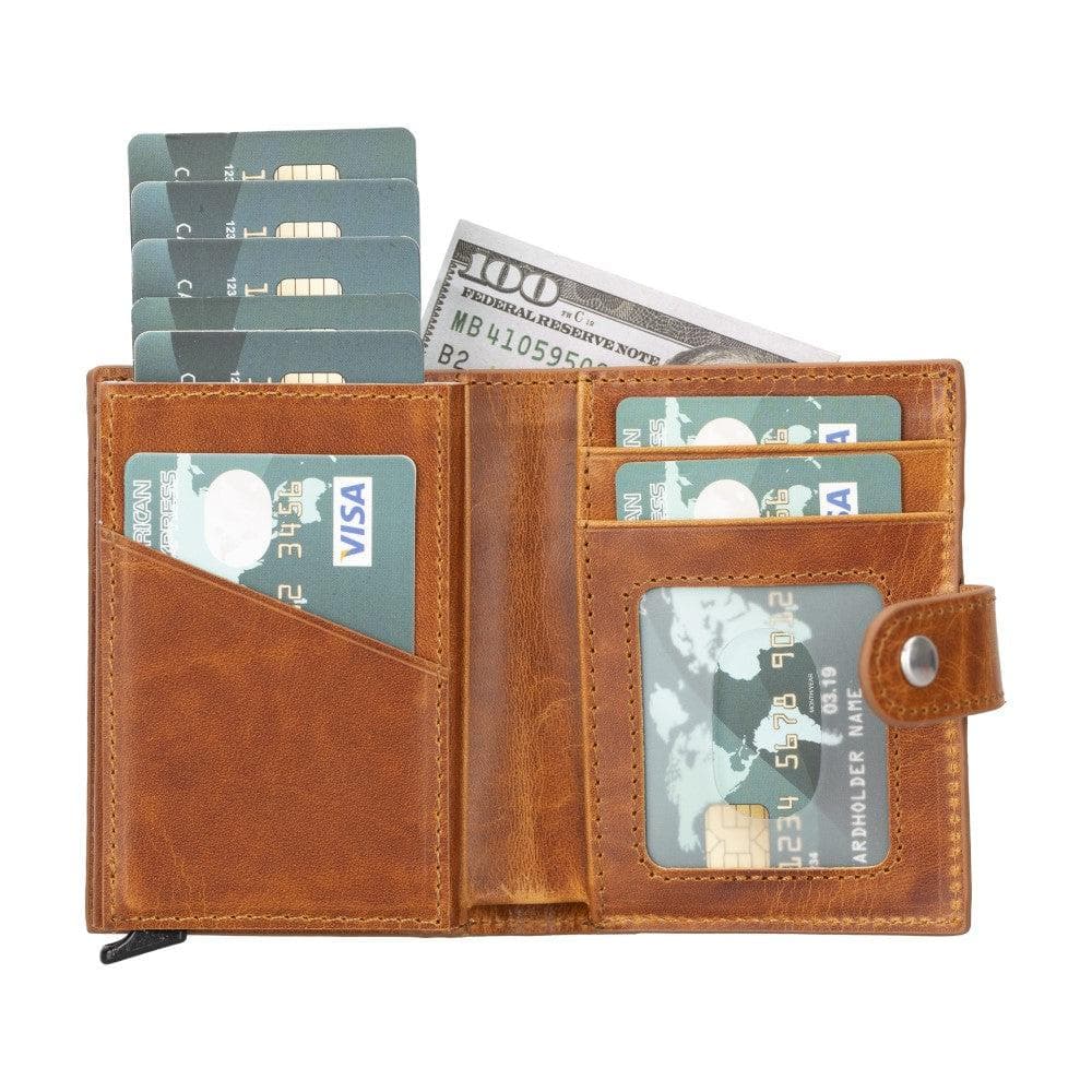 Palertag Zip Mechanical Leather Card Holder with AirTag Slot Mizuri Leather