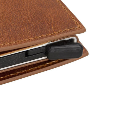 Palertag Zip Mechanical Leather Card Holder with AirTag Slot Mizuri Leather