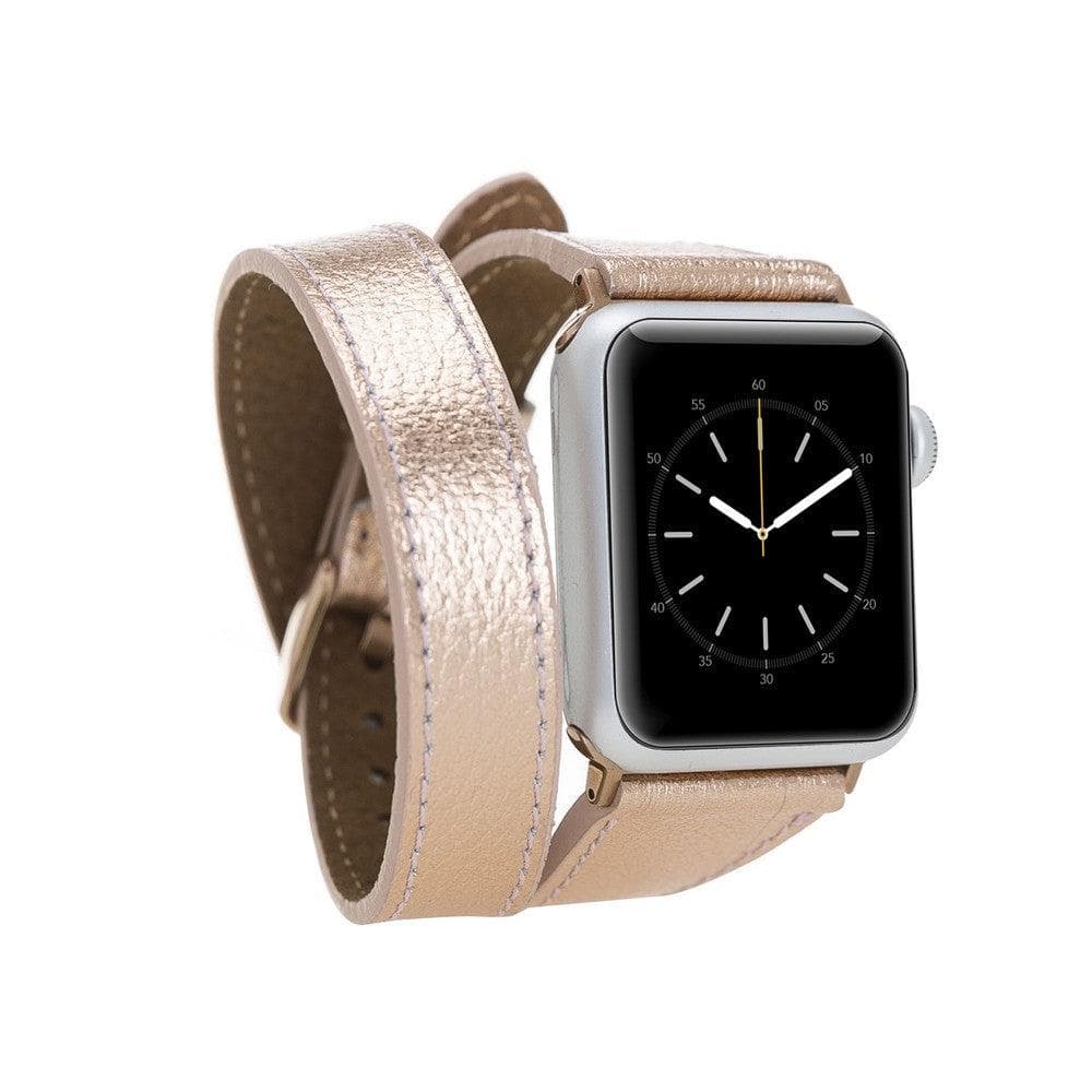 Quantum Slim Leather Double Tour Apple Watch Band Mizuri Leather