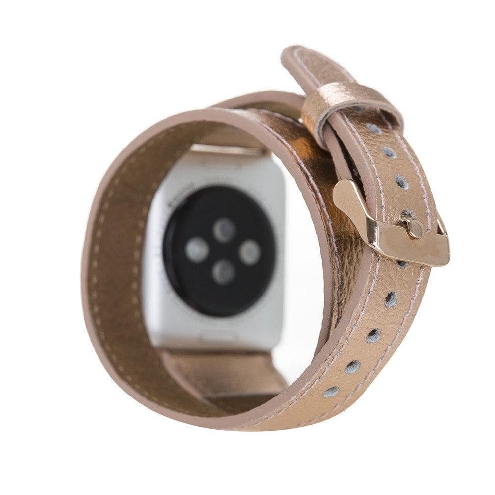 Quantum Slim Leather Double Tour Apple Watch Band Mizuri Leather